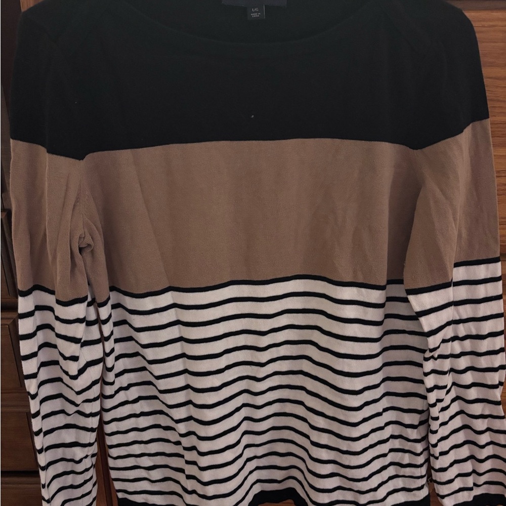 Tommy Hilfiger Black and Tan Knit Sweater SzL